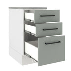Gabinete Bajo 40 cm 3 Cajones Blanco/Gris Agata Madesa