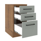 Gabinete Bajo 40 cm 3 Cajones Marrón/Gris Agata Madesa