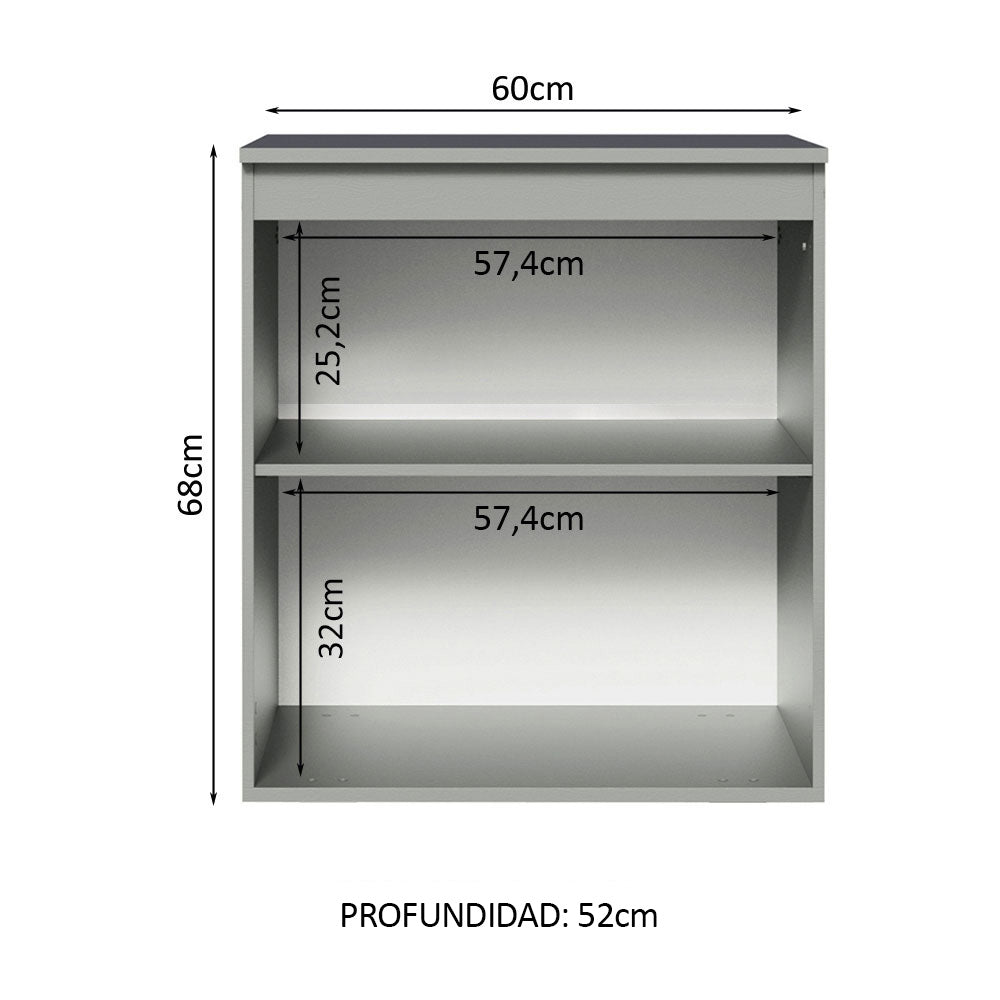 Gabinete Bajo 60 cm 1 Puerta Gris Nice Madesa