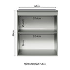 Gabinete Bajo 60 cm 1 Puerta Gris Nice Madesa