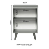 Gabinete Bajo 60 cm Sin cajones 1 Puerta Nice Gris