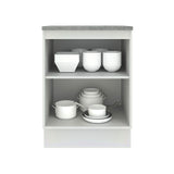 Gabinete Bajo 60 cm 1 Puerta Agata Blanco/Gris
