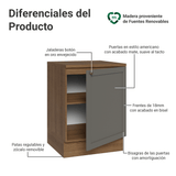 Gabinete Bajo de Cocina 60 cm 1 Puerta Marrón/Gris Vik Madesa