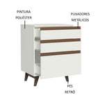 Gabinete Bajo 60 cm 3 Cajones Blanco Reims Madesa