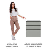 Gabinete Bajo 60 cm 3 Cajones Sin Patas Nice Gris