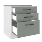 Gabinete Bajo 60 cm 3 Cajones Blanco/Gris Agata Madesa