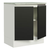 Gabinete Bajo 70 cm 2 Puertas Blanco/Negro Glamy