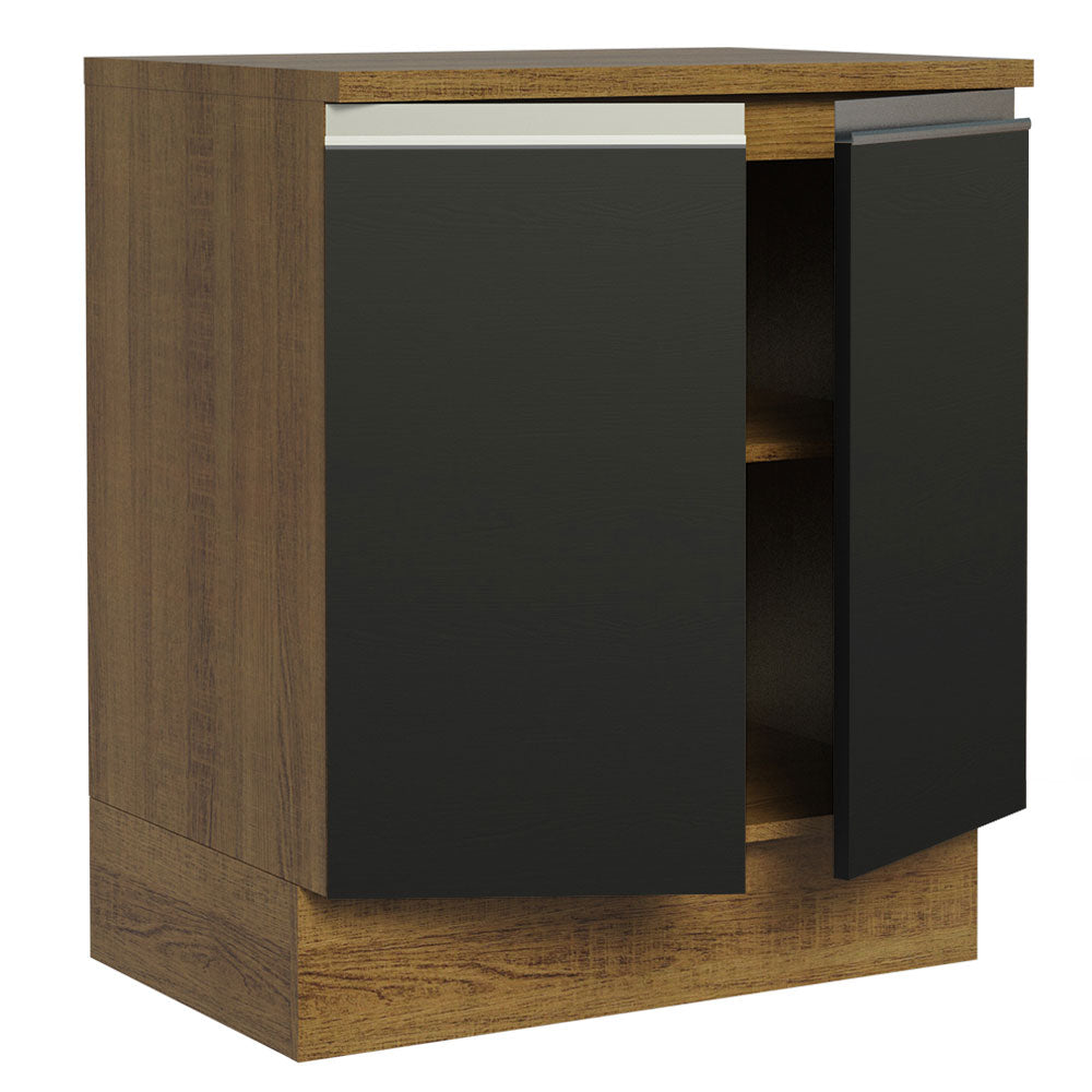 Gabinete Bajo 70 cm 2 Puertas Marrón/Negro Glamy Madesa