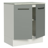 Gabinete Bajo 70 cm 2 Puertas Agata Blanco/Gris