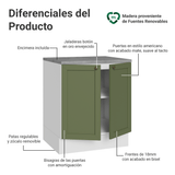 Gabinete Bajo de Cocina 70 cm 2 Puertas Blanco/Verde Vik Madesa