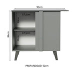 Gabinete Bajo 93 cm 1 Puerta Gris Nice Madesa