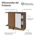 Gabinete Bajo Esquinero 94 cm 1 Puerta Marrón/Blanco Stella Madesa