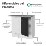 Gabinete Bajo de Esquina 1 Puerta Blanco/Negro Lux Madesa