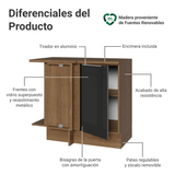Gabinete Bajo de Esquina 1 Puerta Marrón/Negro Lux Madesa