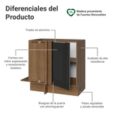 Mueble Esquinero 1 Puerta (Sin Encimera) Marrón/Negro Lux Madesa