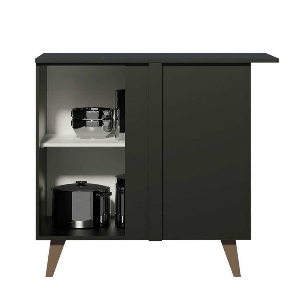 Gabinete Bajo Esquinero 90 cm 1 Puerta Negro Reims Madesa