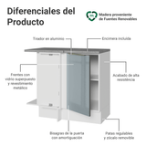 Gabinete Bajo de Esquina 1 Puerta Blanco/Gris Lux Madesa