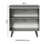 Gabinete Bajo 80 x 52 cm 2 Puertas con Patas Gris Nice Madesa