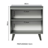 Gabinete Bajo 80 cm 2 Puertas Con Patas Gris Nice Madesa