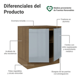 Gabinete Bajo de Cocina 80 cm 2 Puertas Marrón/Gris Lux Madesa