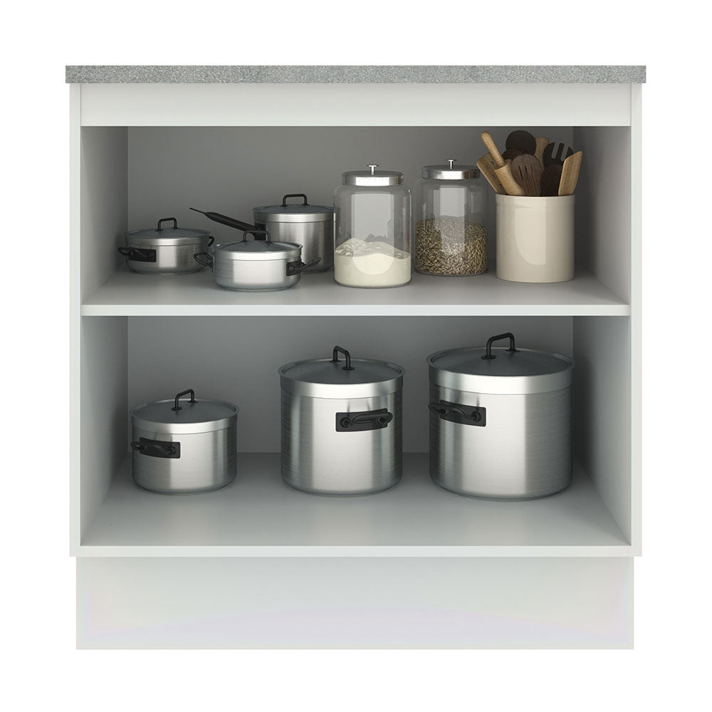 Gabinete Bajo 80 cm 2 Puertas Blanco/Gris Agata Madesa