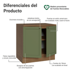 Gabinete Bajo 80 cm 2 Puertas Marrón/Verde Vik Madesa