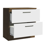 Gabinete Bajo 80 cm 2 Cajones Marrón/Blanco Agata Madesa