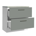 Gabinete Bajo 80 cm 2 Cajones Blanco/Gris Agata Madesa