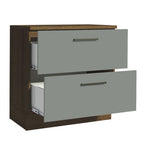 Gabinete Bajo 80 cm 2 Cajones Marrón/Gris Agata Madesa