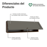 Gabinete Superior 100 cm 1 Puerta Abatible Marrón/Gris Vik Madesa
