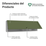 Gabinete Superior 100 cm 1 Puerta Abatible Blanco/Verde Vik Madesa