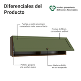 Gabinete Superior 100 cm 1 Puerta Abatible Marrón/Verde Vik Madesa