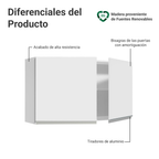 Gabinete Superior 120 cm 2 Puertas Blanco Glamy Madesa