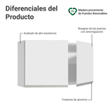 Gabinete Superior 120 cm 2 Puertas Glamy Blanco