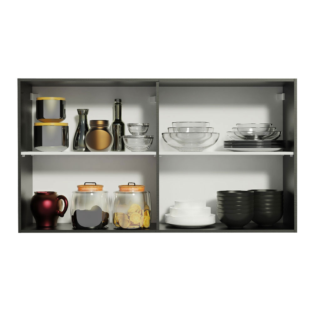 Gabinete Superior 120 cm 2 Puertas Negro Reims Madesa 01
