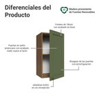 Gabinete Superior 35 cm 1 Puerta Marrón/Verde Vik Madesa