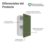Gabinete Superior 40 cm 1 Puerta Blanco/Verde Vik Madesa