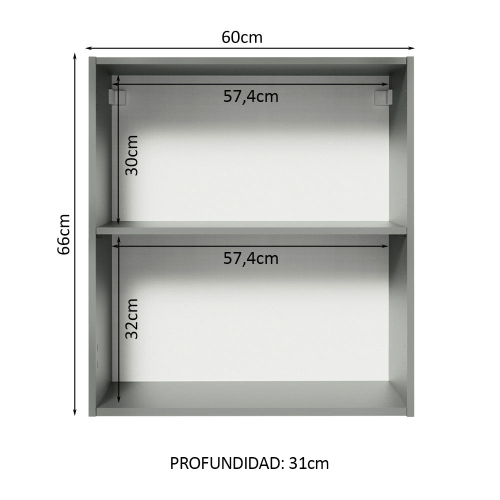 Gabinete Superior 60 cm 1 Puertas Nice Gris