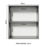Gabinete Superior 60 cm 1 Puertas Nice Gris