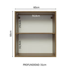 Gabinete Superior 60 cm 1 Puerta Marrón/Blanco Glamy Madesa