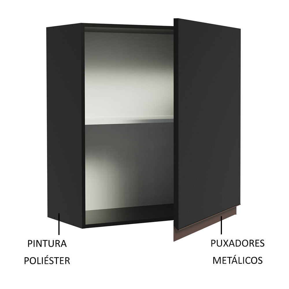 Gabinete Superior 60 cm 1 Puerta Negro Reims Madesa