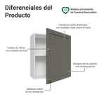 Gabinete Superior 60 cm 1 Puerta Blanco/Gris Vik Madesa