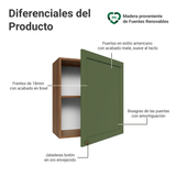 Gabinete Superior 60 cm 1 Puerta Marrón/verde Vik Madesa