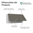 Gabinete Superior 60 cm 1 Puerta Abatible Blanco/Gris Vik Madesa