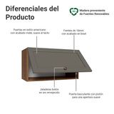 Gabinete Superior 60 cm 1 Puerta Abatible Marrón/Gris Vik Madesa