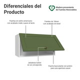 Gabinete Superior 60 cm 1 Puerta Abatible Blanco/Verde Vik Madesa