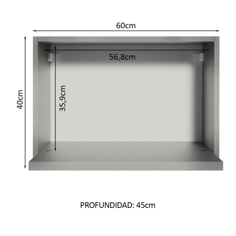 Gabinete Superior para Horno 60 cm Gris Madesa