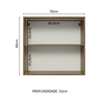 Gabinete Superior 70 cm 2 Puertas Marrón/Negro Lux Madesa