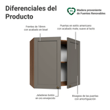 Gabinete Superior 70 cm 2 Puertas Marrón/Gris Vik Madesa