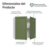 Gabinete Superior 70 cm 2 Puertas Blanco/Verde Vik Madesa